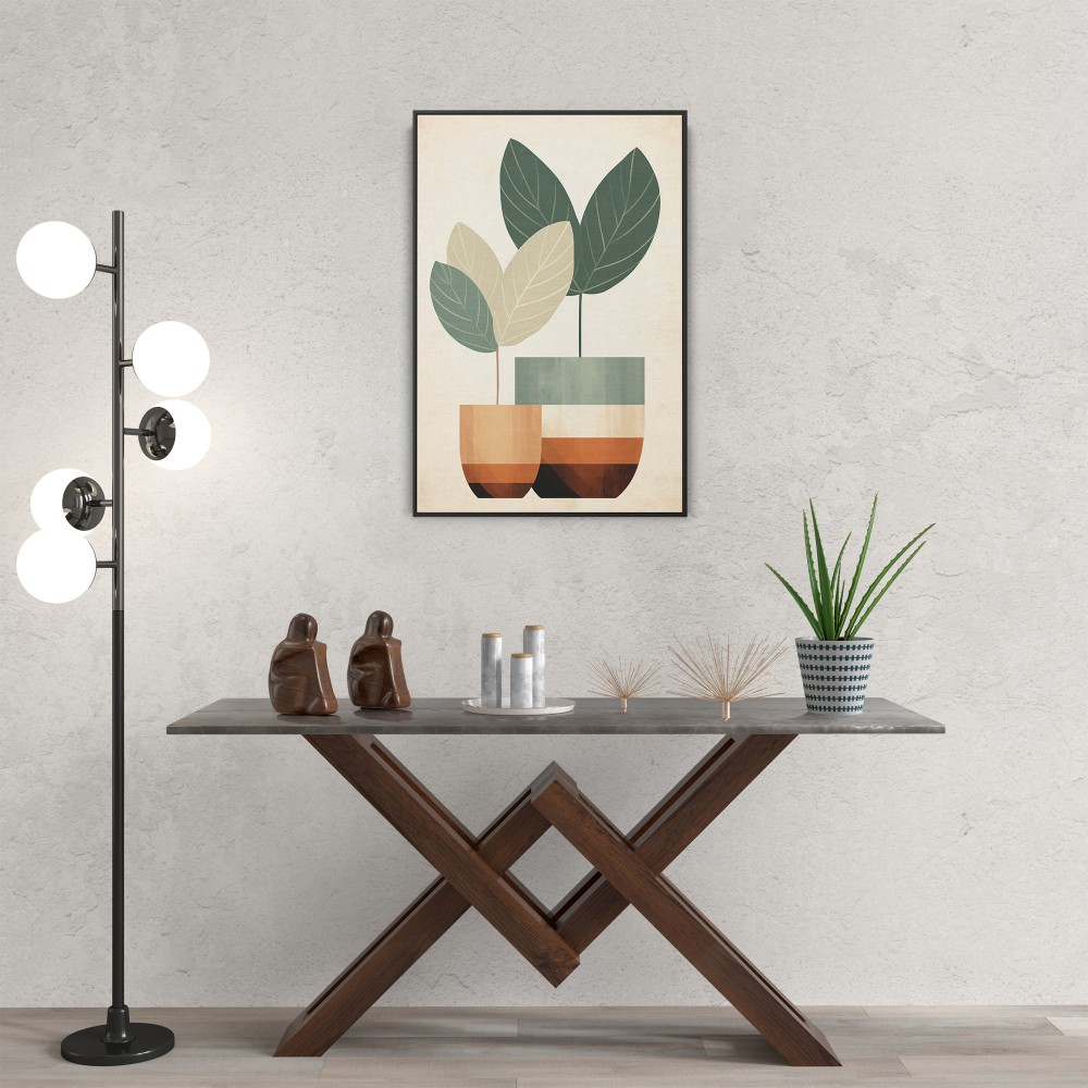 Quadro decorativo Abstrato BOHO planta e vaso 530