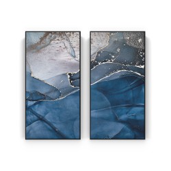 Quadro decorativo Mármore Azul e e bege