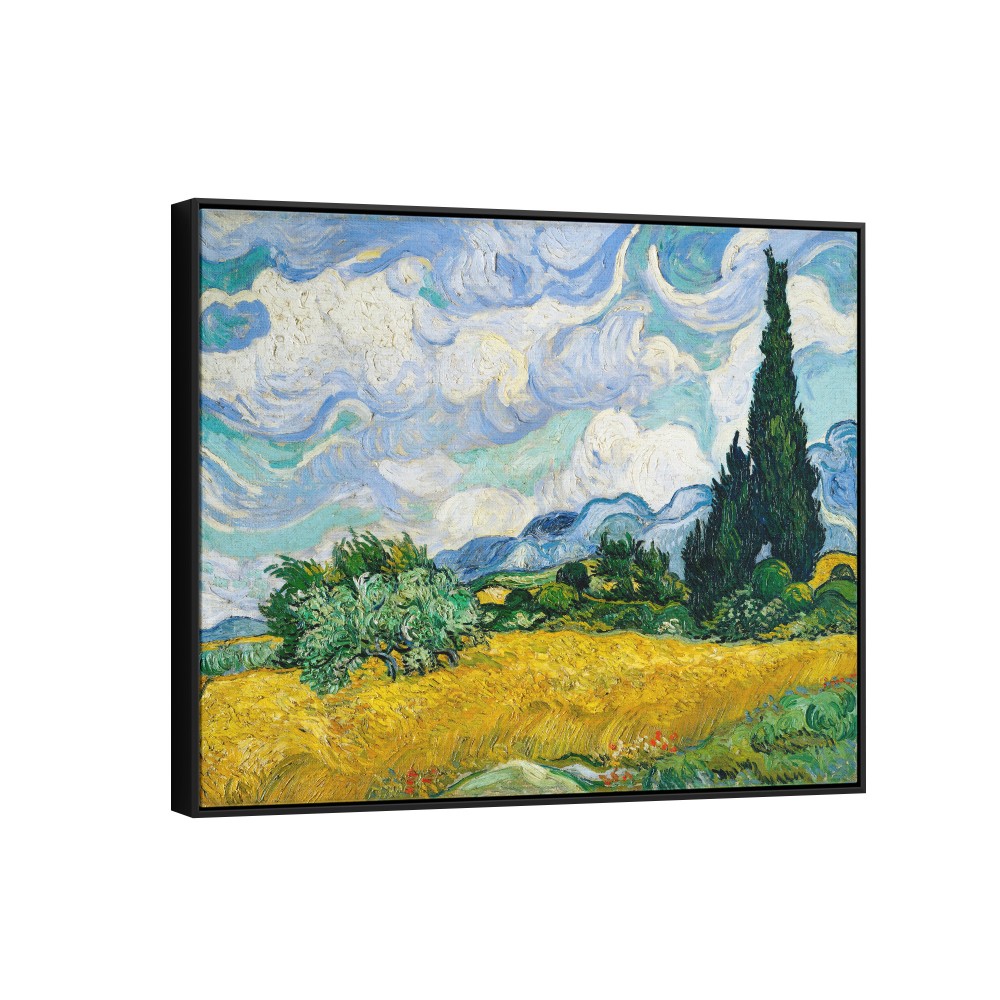 Quadro decorativo Campo de trigo com ciprestes