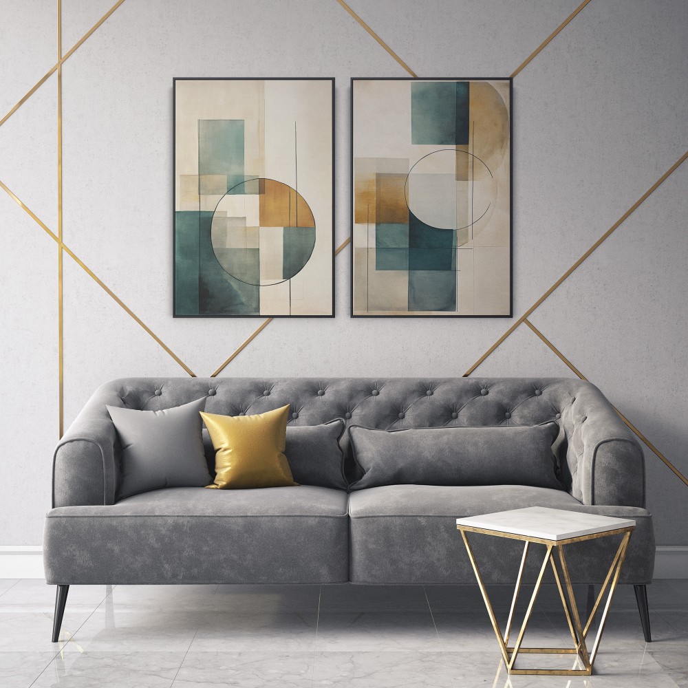 Quadro decorativo Duo abstrato BOHO 565