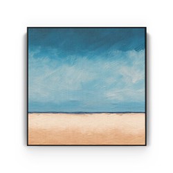 Quadro decorativo Pintura abstrata minimalista da praia com céu azul e areia