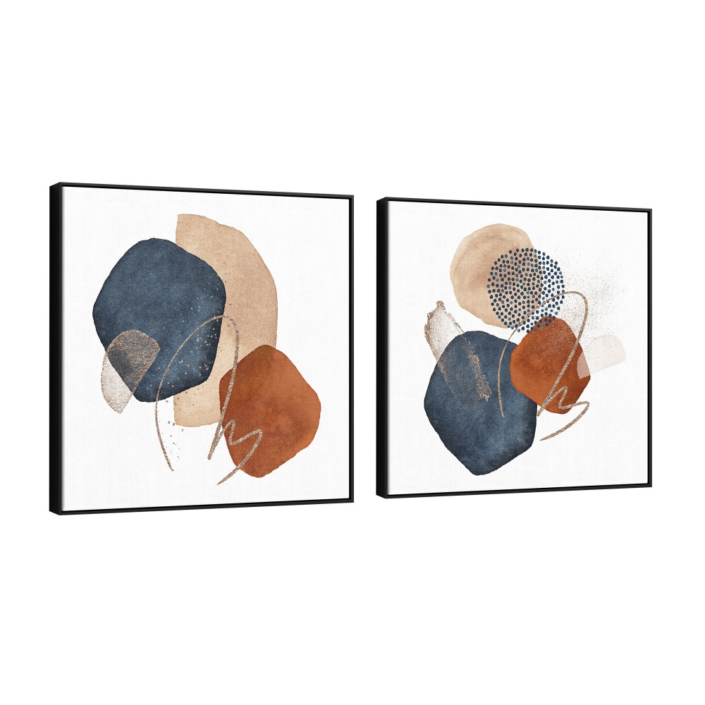 Quadro decorativo Duo abstrato moderno terracota