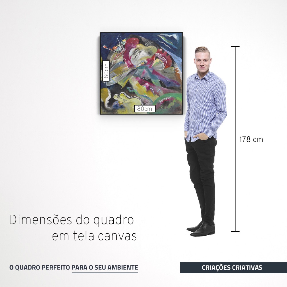 Quadro decorativo Pintura com linhas brancas por Wassily Kandinsky