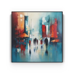 Quadro decorativo Pintura abstrata de pessoas andando na cidade