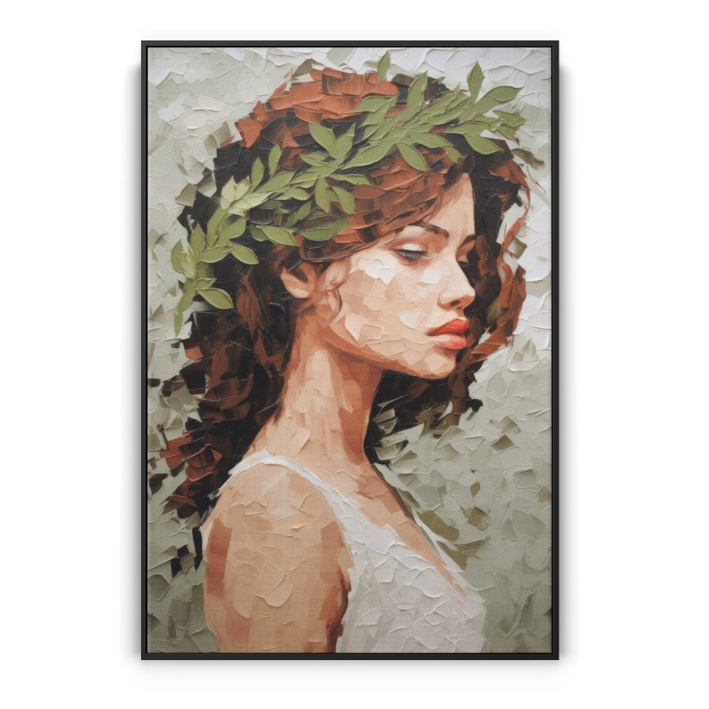 Quadro decorativo Pintura ruiva com folhas no cabelo