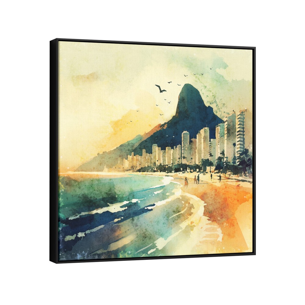 Quadro decorativo Aquarela tarde na praia