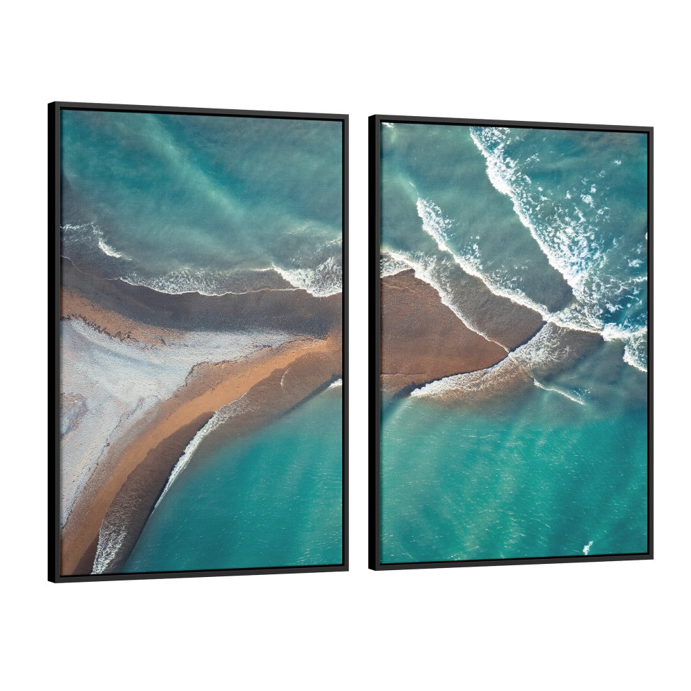 Quadro decorativo Vista aérea do mar - com 2 quadros