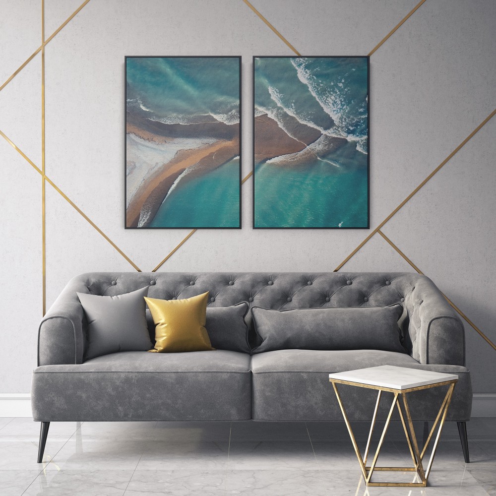 Quadro decorativo Vista aérea do mar - com 2 quadros