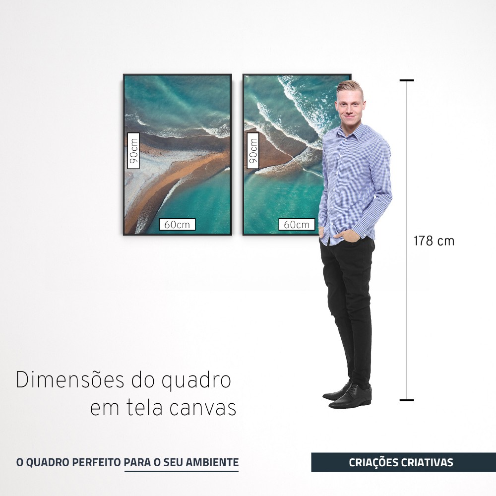 Quadro decorativo Vista aérea do mar - com 2 quadros