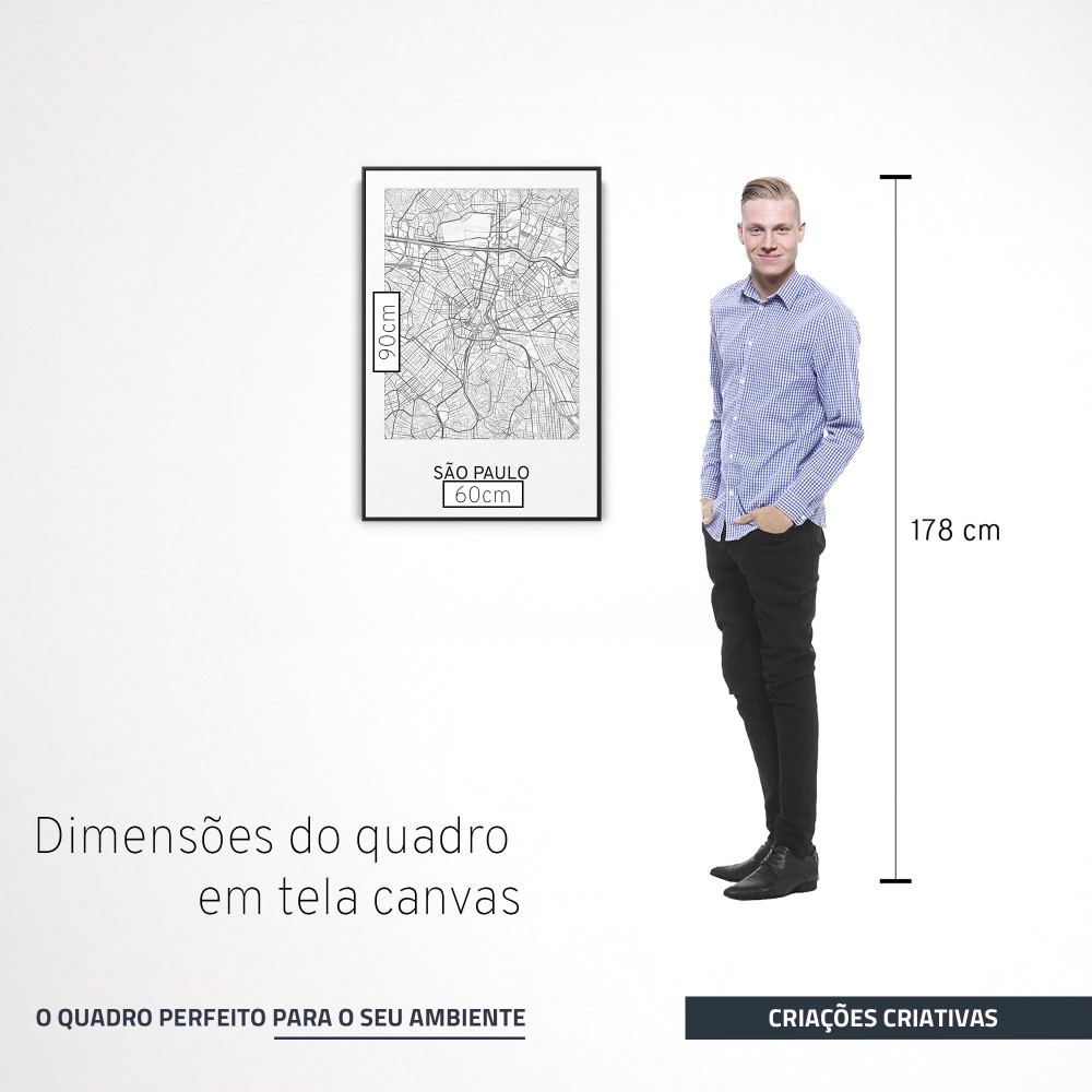 Quadro decorativo Mapa de São Paulo