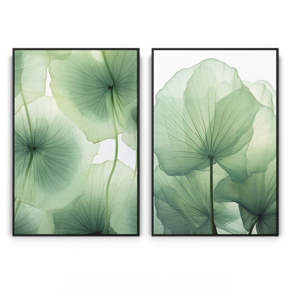 Quadro decorativo Duo folhas de lótus