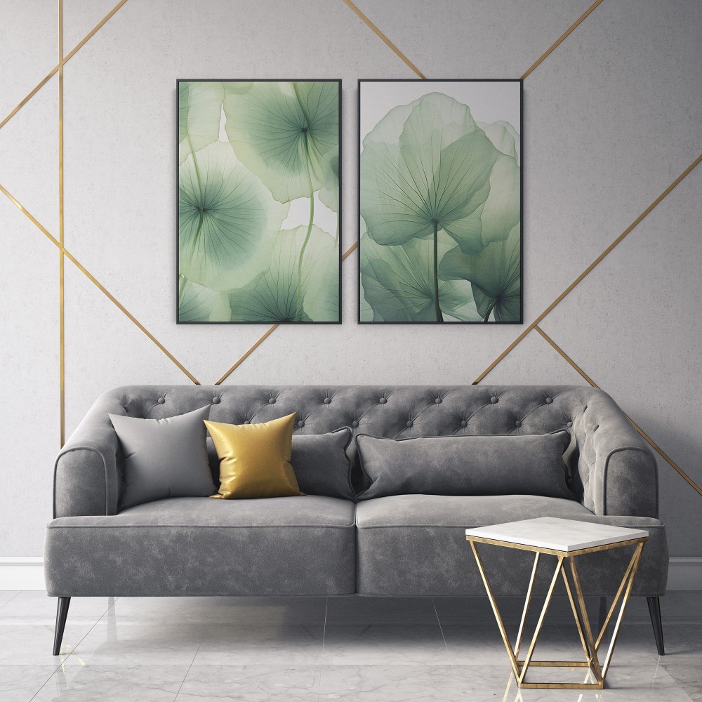 Quadro decorativo Duo folhas de lótus