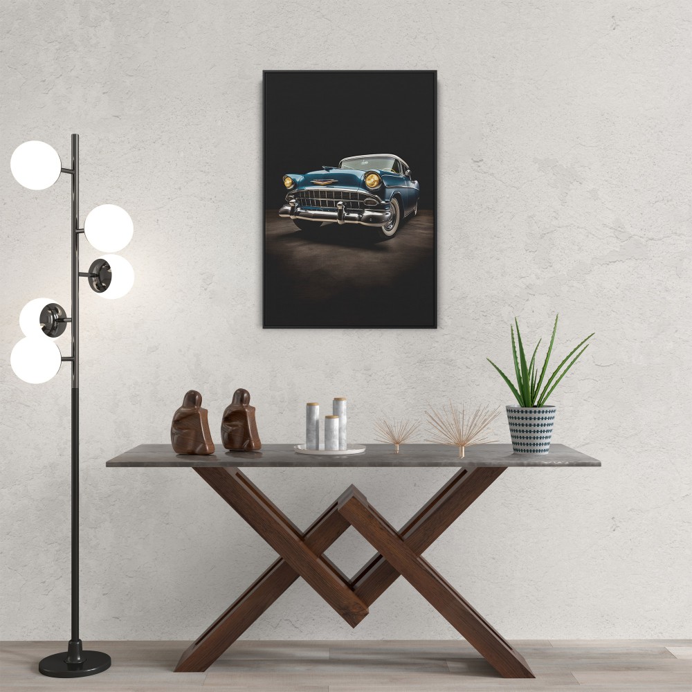 Quadro decorativo Carro azul dos anos 50