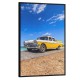 Quadro decorativo Carro amarelo antigo na praia