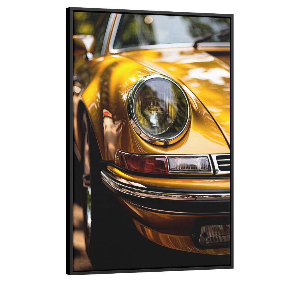 Quadro Porsche 911 Amarelo Lado -- Br Artes