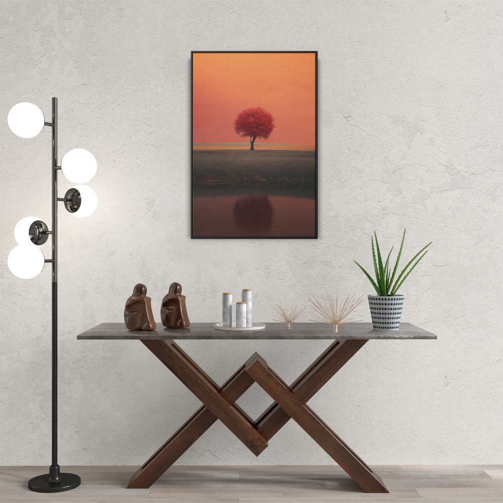 Quadro decorativo Árvore vermelha estilizada