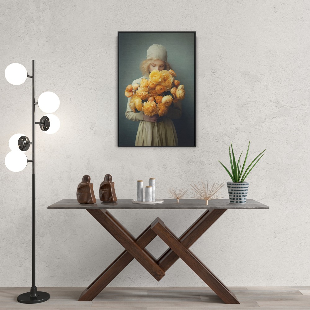 Quadro decorativo Garota com buquê