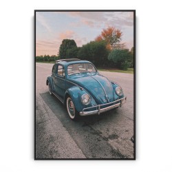 Quadro decorativo Fusca azul na estrada Quadro decorativo Fusca azul na estrada
