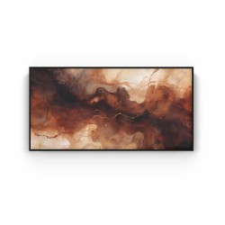 Quadro decorativo Dança das tintas em uma abstração em marrom