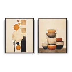 Quadro decorativo Duo abstrato para copa e cozinha 656 Quadro decorativo Duo abstrato para copa e cozinha 656