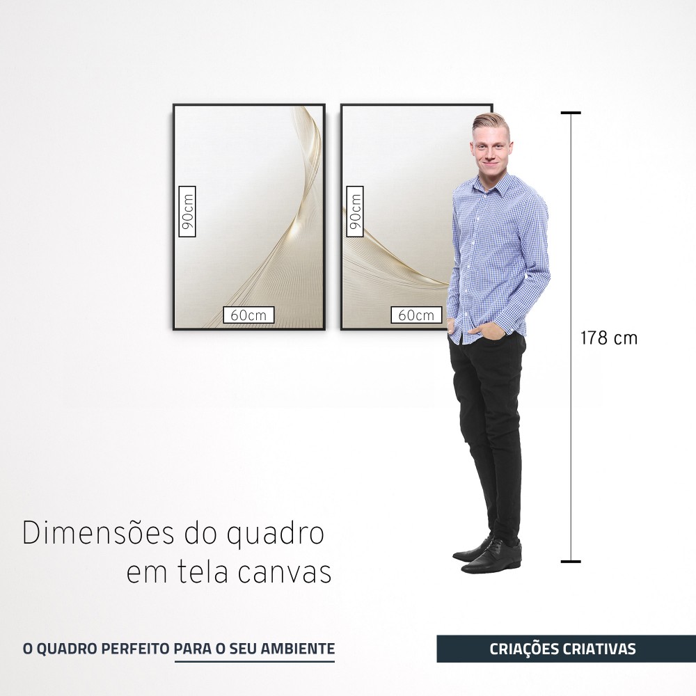 Quadro decorativo Duo Linhas abstratas