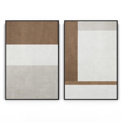 Quadro decorativo Par de Inspirações Minimalistas Terrosas