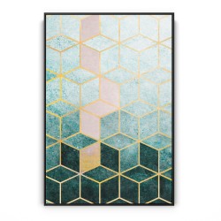 Quadro decorativo Geometria da Elegância e Esplendor em cubos 