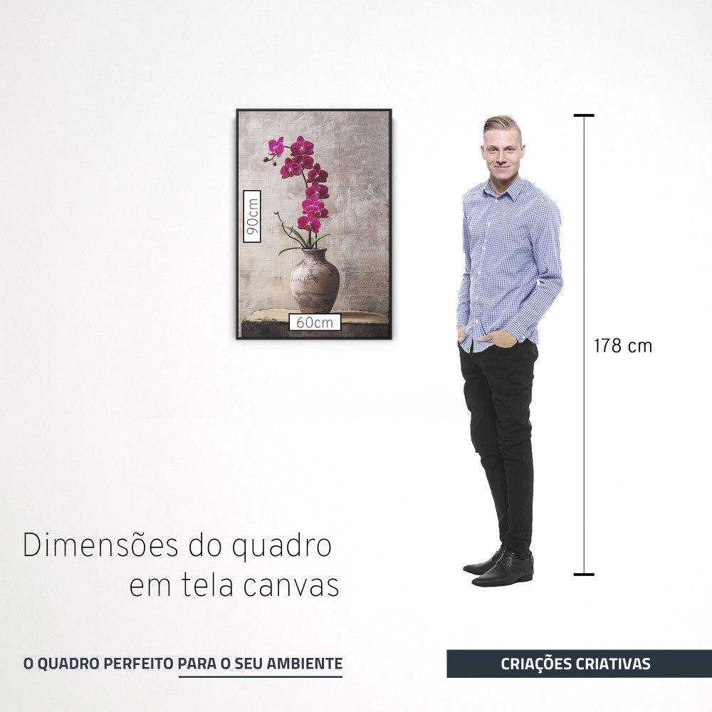 Quadro decorativo Elegância Fúcsia: Orquídea em Repouso