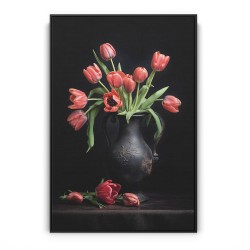 Quadro decorativo Tulipas em Vaso de Ébano Quadro decorativo Tulipas em Vaso de Ébano