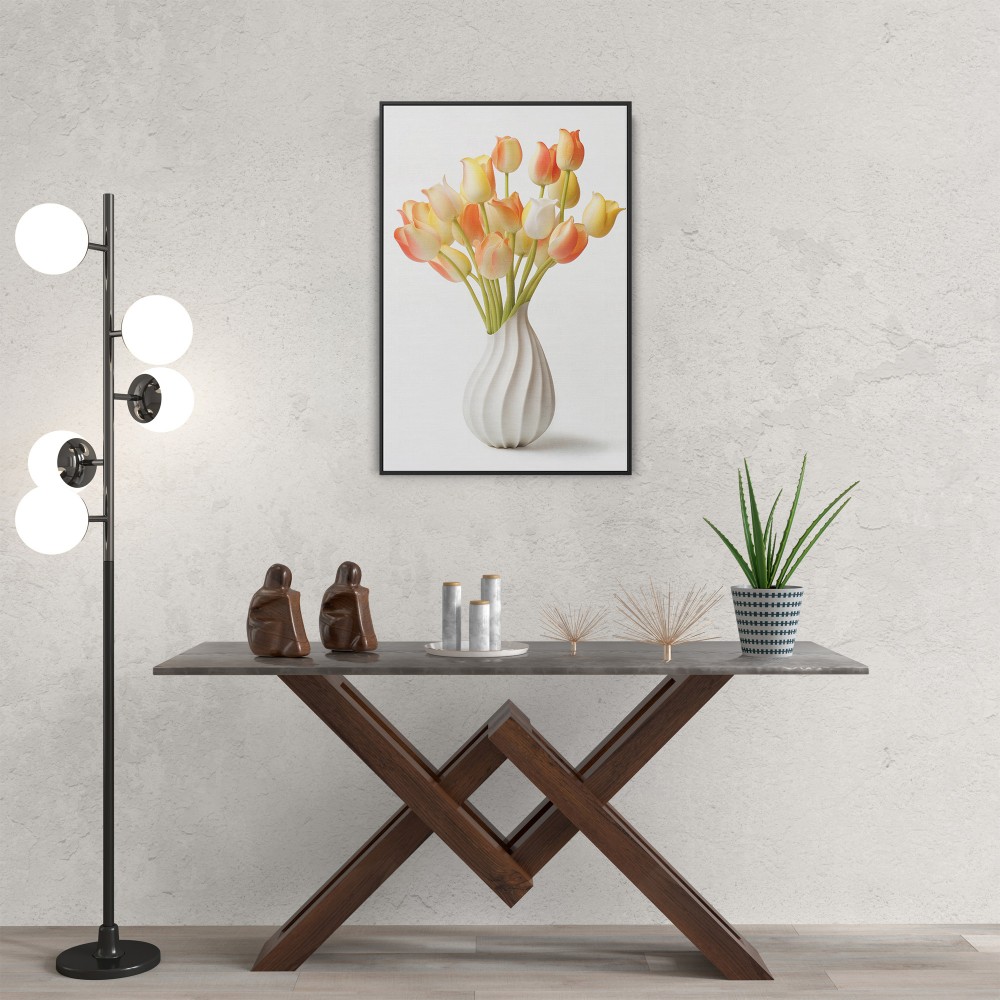 Quadro decorativo Tulipas em Vaso de Alabastro