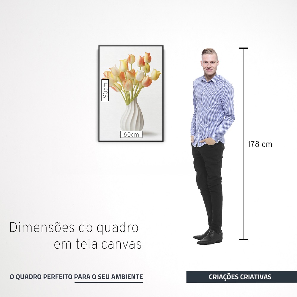 Quadro decorativo Tulipas em Vaso de Alabastro