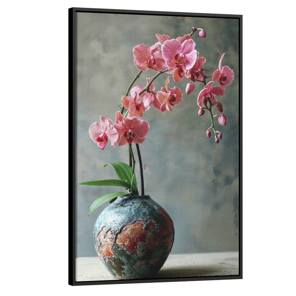 Quadro decorativo Orquídea Fúcsia e a Arte Wabi-Sabi
