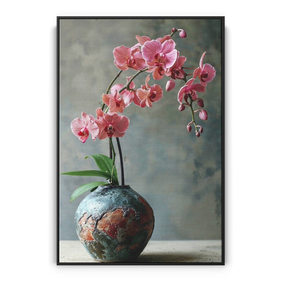 Quadro decorativo Orquídea Fúcsia e a Arte Wabi-Sabi