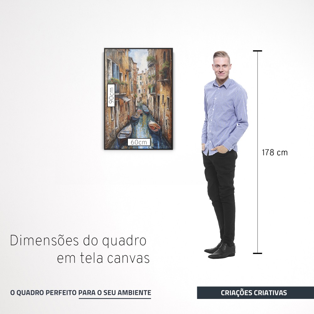 Quadro decorativo Veneza em tela