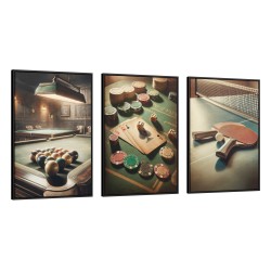 Quadro decorativo Trio Salão de jogos vintage Quadro decorativo Trio Salão de jogos vintage