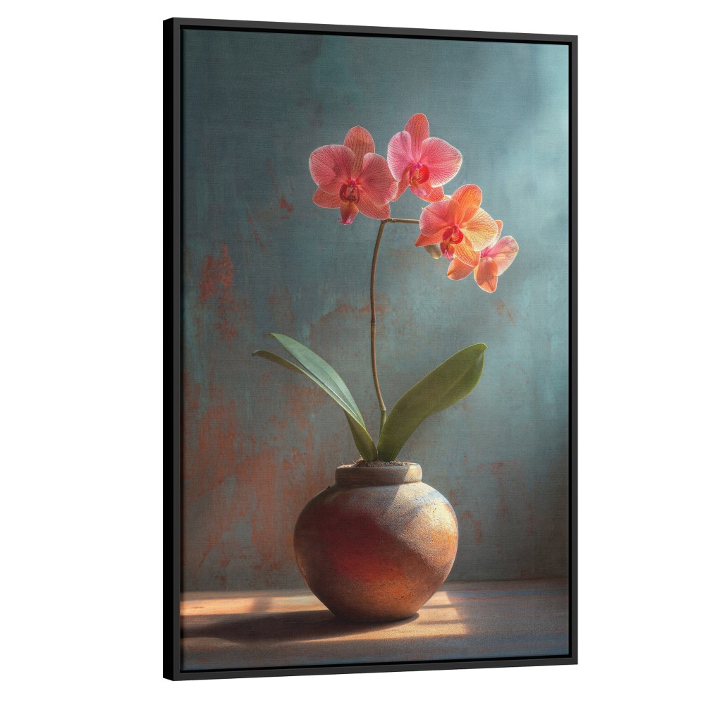 Quadro decorativo Serena Orquídea Fúcsia em Vaso de Terra