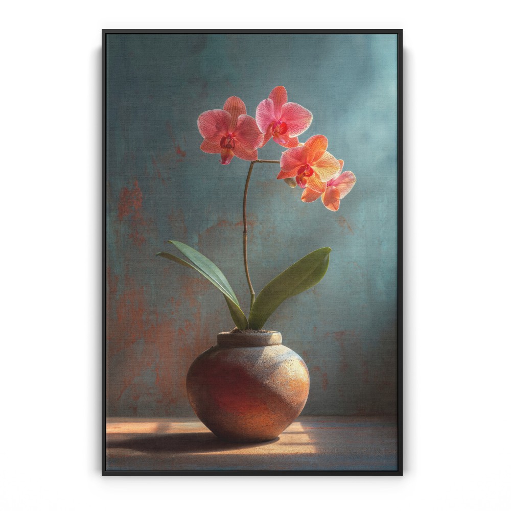 Quadro decorativo Serena Orquídea Fúcsia em Vaso de Terra