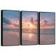 Quadro decorativo Reflexos do Crepúsculo na Praia - com 3 quadros