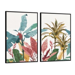 Quadro decorativo Sinfonia da Floresta em Cores e Formas com 2 quadros Quadro decorativo Sinfonia da Floresta em Cores e Formas com 2 quadros