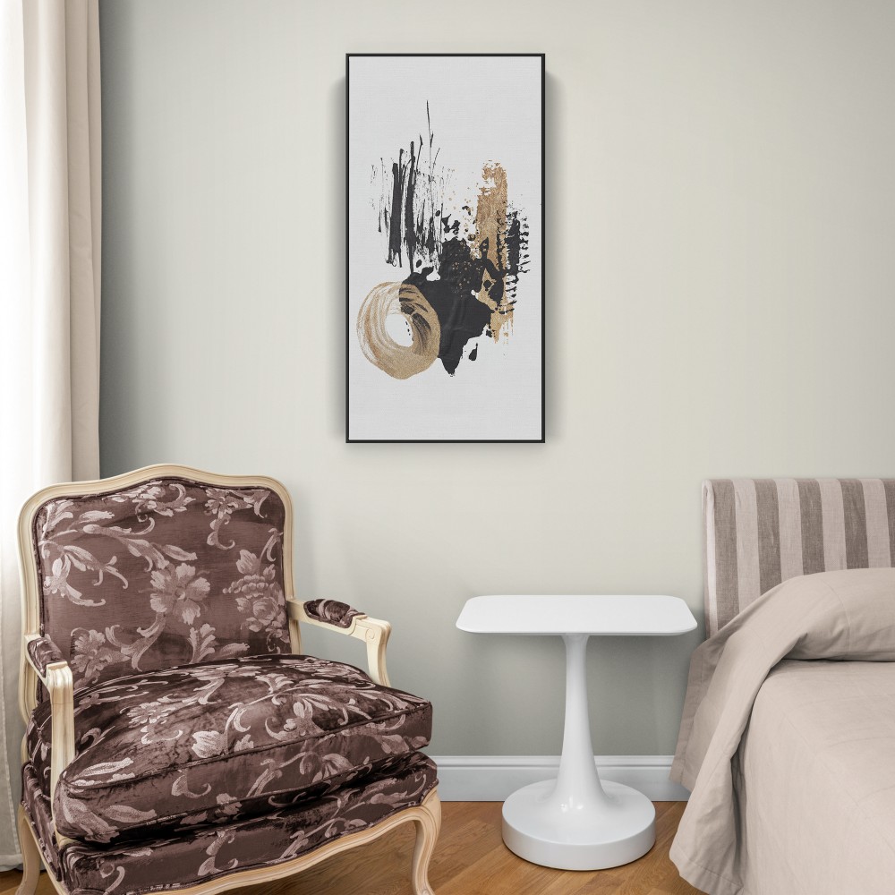 Quadro decorativo Abstração Luxuosa em Preto Profundo