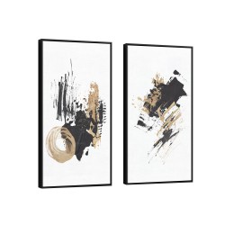Quadro decorativo Reflexos Dourados no Véu Noturno - com 2 quadros Quadro decorativo Reflexos Dourados no Véu Noturno - com 2 quadros
