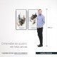 Quadro decorativo Reflexos Dourados no Véu Noturno - com 2 quadros