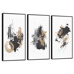 Quadro decorativo Sinfonia em Preto- com 3 quadros Quadro decorativo Sinfonia em Preto- com 3 quadros
