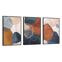 Quadro decorativo Trio tons e texturas Quadro decorativo Trio tons e texturas