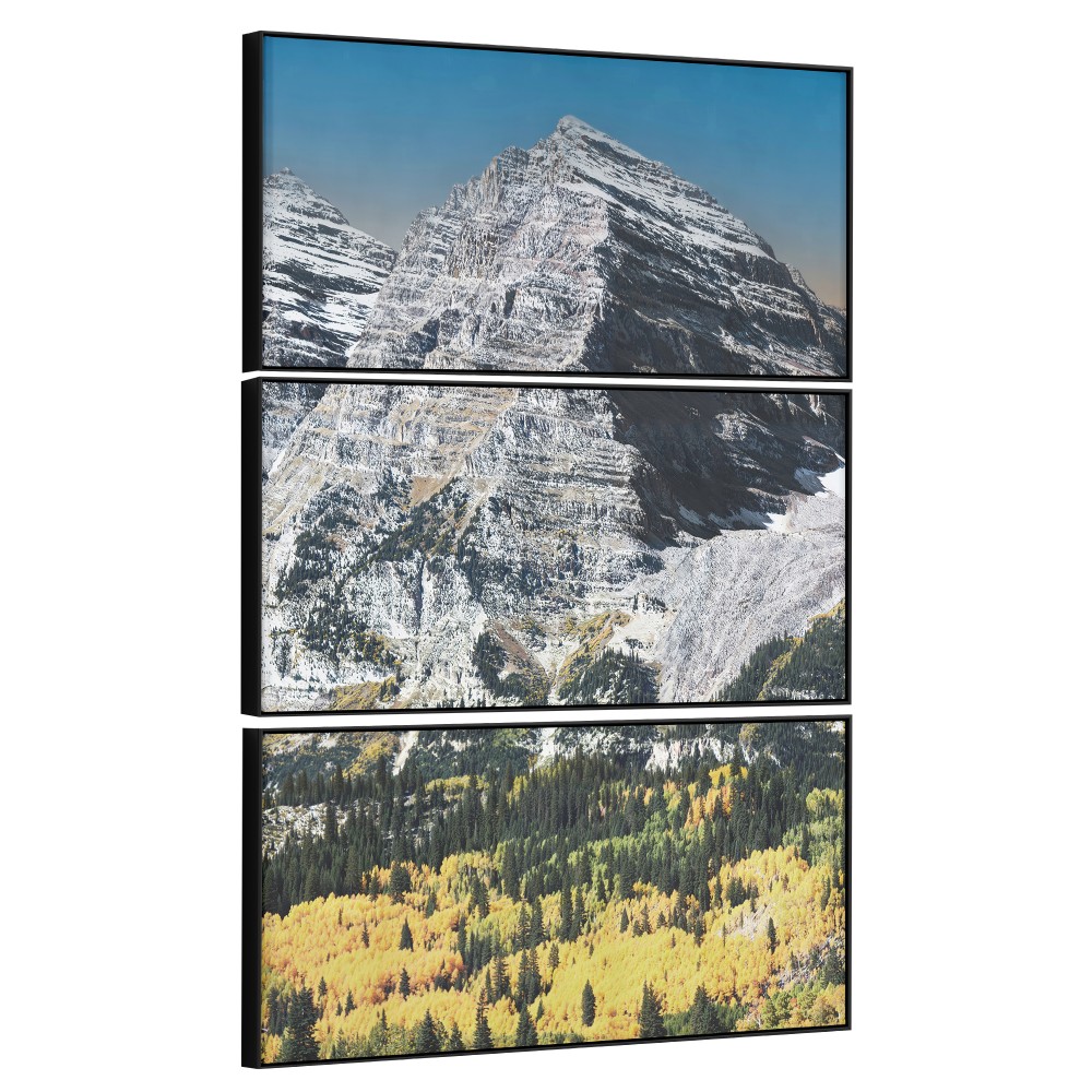 Quadro decorativo Outono Altaneiro na Montanha Majestosa - com 3 quadros