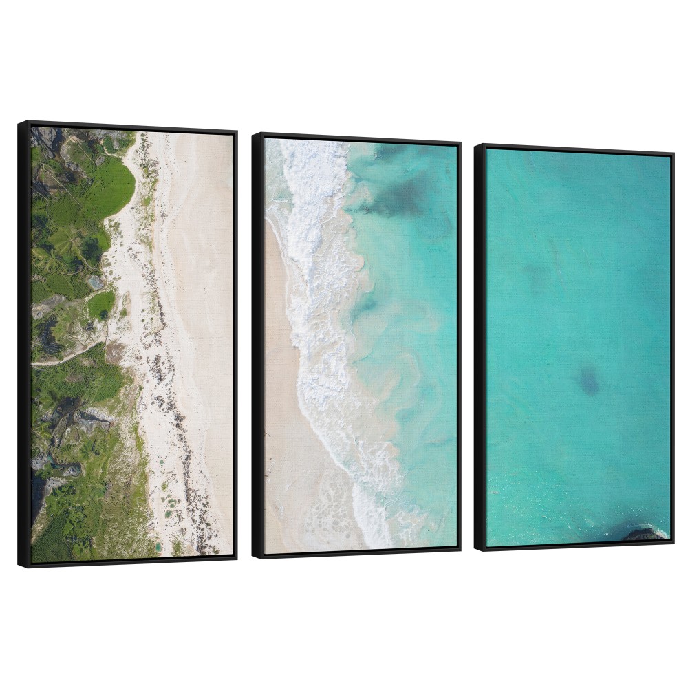 Quadro decorativo Onde Terra e Mar Se Encontram - com 3 quadros