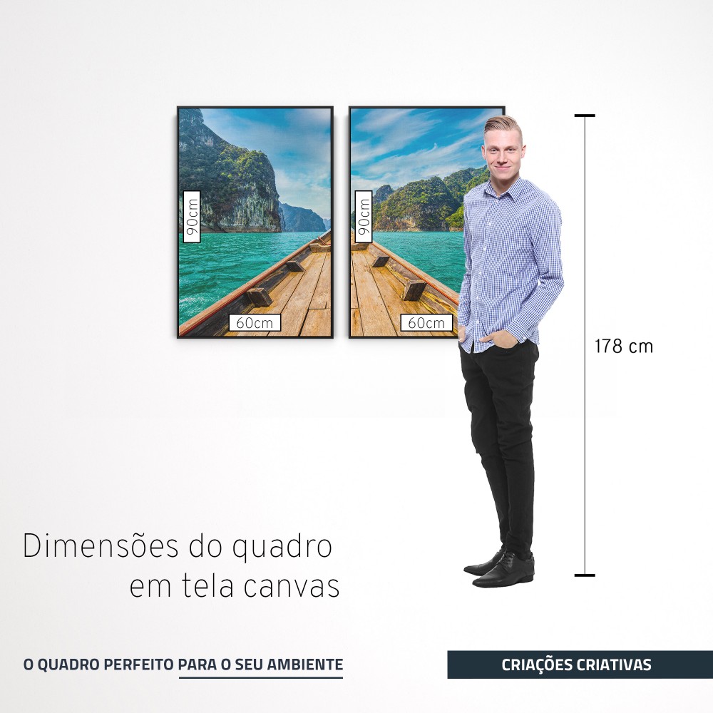 Quadro decorativo Retiro nas Águas Esmeralda da Tranquilidade - com dois quadros