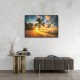 Quadro decorativo Pôr do Sol Dourado em Paraíso Tropical