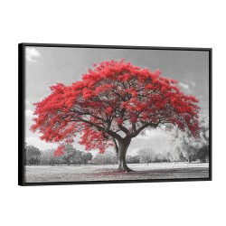 Quadro decorativo Árvore da Vida em Tons de Vermelho Intenso Quadro decorativo Árvore da Vida em Tons de Vermelho Intenso