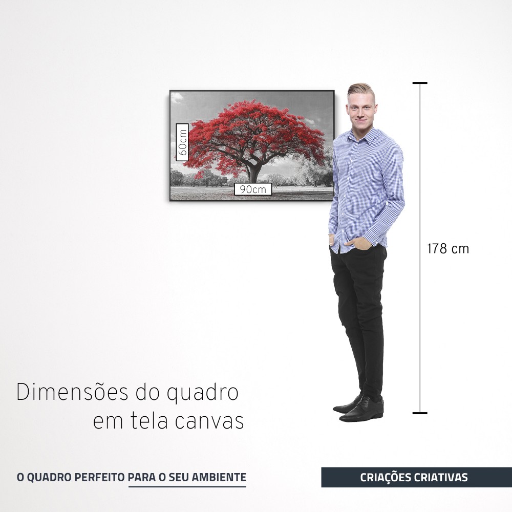 Quadro decorativo Árvore da Vida em Tons de Vermelho Intenso